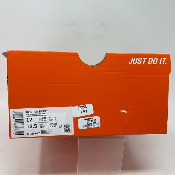 Nike Run Swift 3 Running Shoes Mens Black Red Sz 12 2,2,9,3:S-1466 - Picture 16 of 16